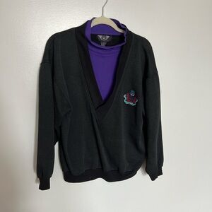 Vintage 90s IOU International Fashion Concept Sweatshirt Mens Size Medium V Neck